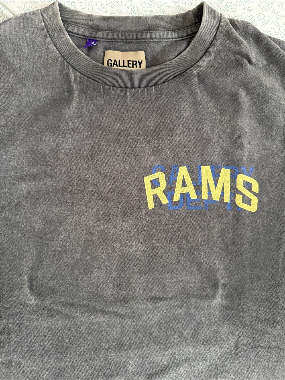 Gallery Dept x Rams distressed wash tee